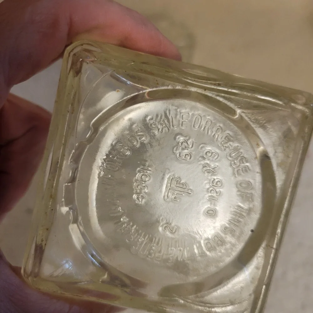 Thatcher Glass Whiskey Decanter 1962 Clear Diamond Cut Glass Vintage 12in Good